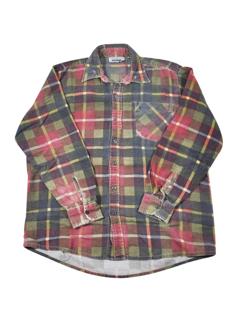 Vintage Premier Flannel 90s Mens Long Sleeve Button Shirt Size Medium